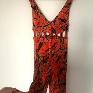 Button front, Peakaboo detail Jumpsuit